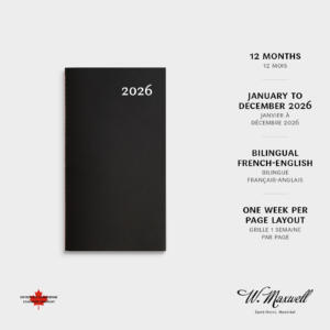 Agenda annuel Mini noir 2026