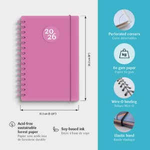 Agenda Euro rose annuel 2026