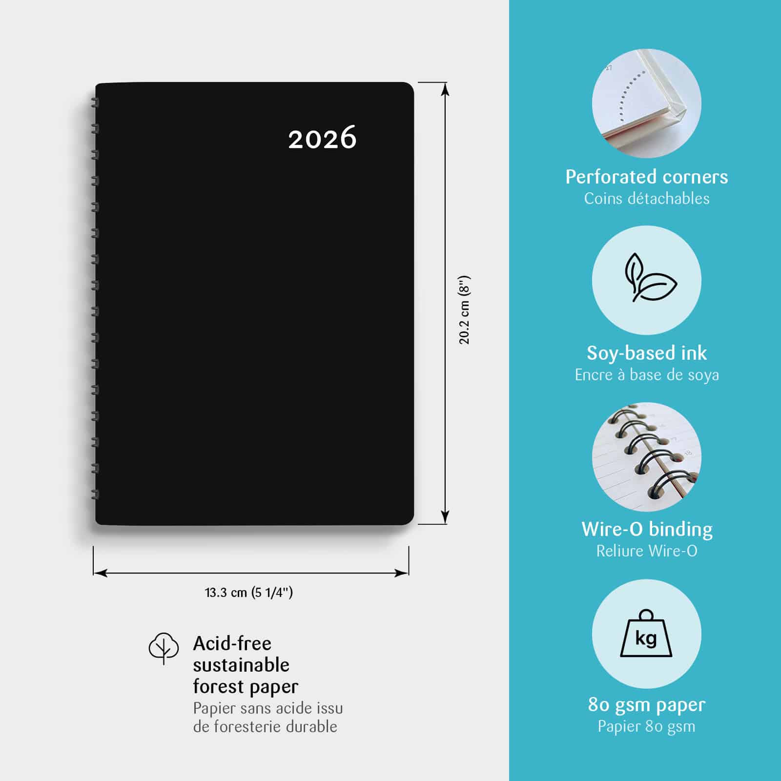 Buro Black Yearly Agenda 2026 | W.Maxwell