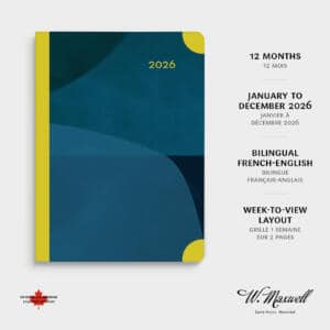 Agenda annuel Memo bleu 2026