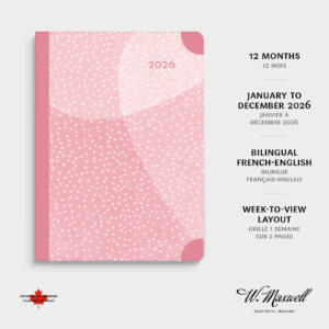 Agenda annuel Memo rose 2026