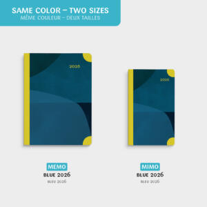 Agendas annuels Memo et Mimo bleu 2026
